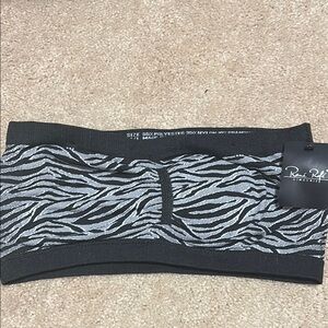 Rene Rofe Black and Gray Zebra Print Bandeau